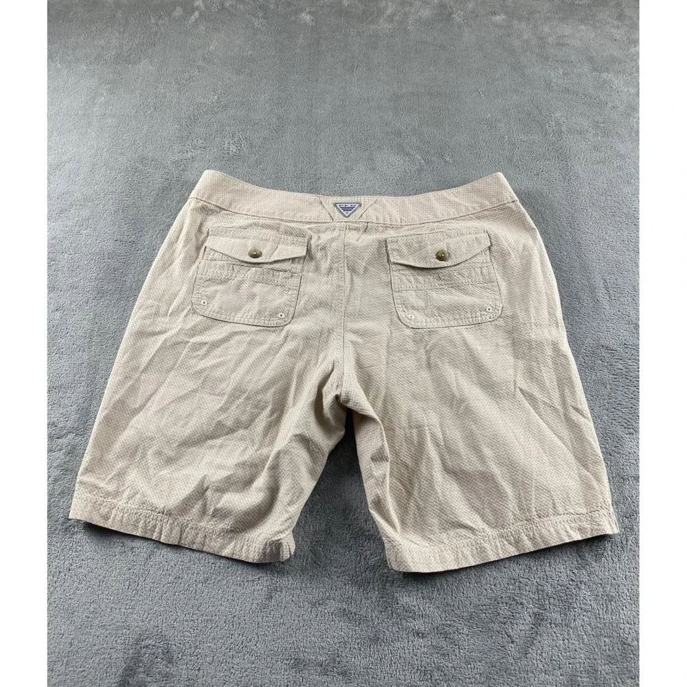 Columbia Omni-Shade Mens Shorts Tan Khaki Micro Dot Sun Protection Size 37x10